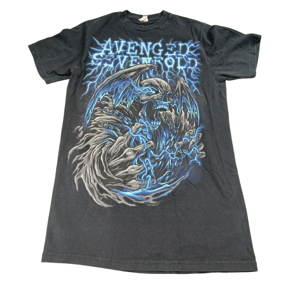 Avenged Sevenfold 2011 Asian Tour Shirt Black Small Deathbat Graphic Tee‎